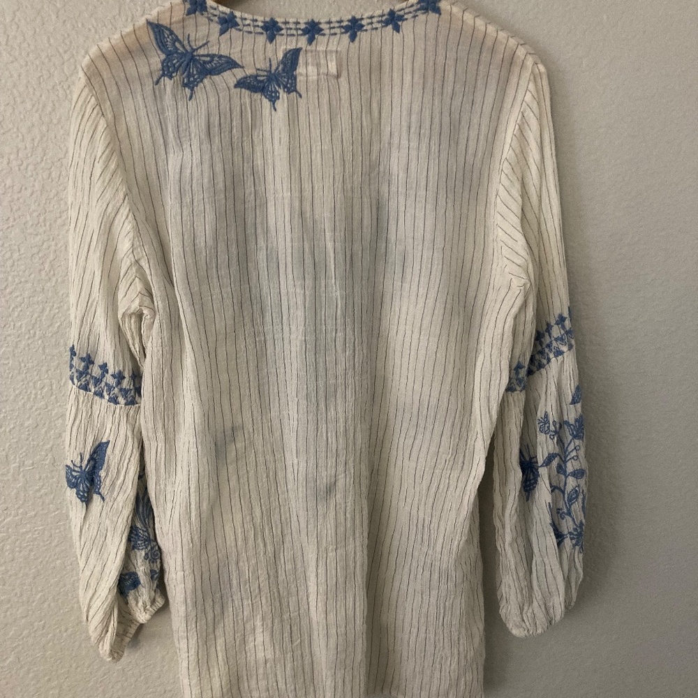 Johnny Was White Gauze Top - Size S - Check measurements in listing - Picture 5 of 6